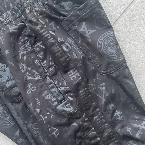 Killstar brand women’s polyester holographic print bellbottoms - Picture 4 of 6